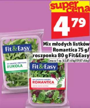 Mix młodych listków Romantica 75 g / roszponka 80 g Fit&Easy