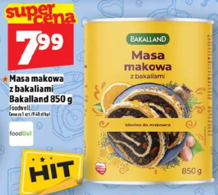 Masa makowa z bakaliami Bakalland 850 g