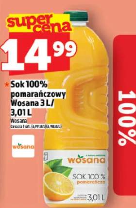 Sok 100% pomarańczowy Wosana 3 L