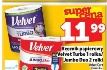 Ręcznik papierowy Velvet Turbo 1 rolka/Jumbo Duo 2 rolki