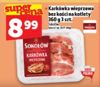 Karkówka wieprzowa bez kości na kotlety 360 g 3 szt.