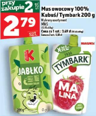 Mus owocowy 100% kubuś/tymbark 200g