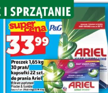 Proszek 1,65 kg 30 prań kapsułki 22 szt. do prania Ariel
