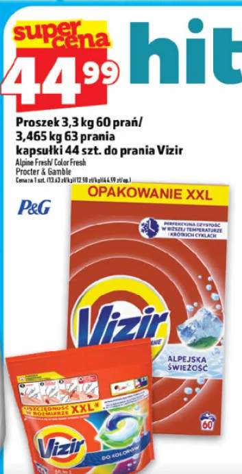 Proszek 3.3kg 60 prań / 3.465kg 63 prania kapsułki 44szt. do prania Alpine Fresh Color Fresh Procter & Gamble