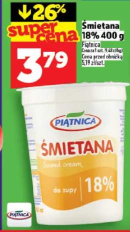 Śmietana 18% 400g