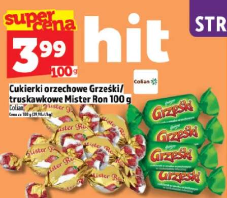 Cukierki orzechowe grzeski / truskawkowe mister ron 100g