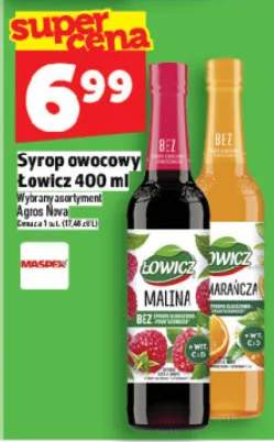 Syrop owocowy Łowicz malina