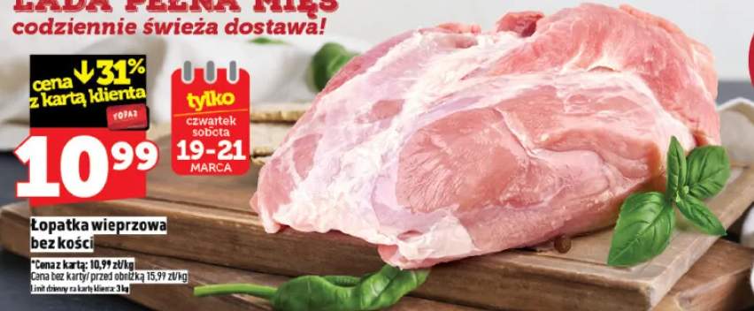 Łopatka wieprzowa bez kości