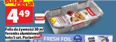 Folia do żywności 30m/foremka aluminiowa keks 5 szt.