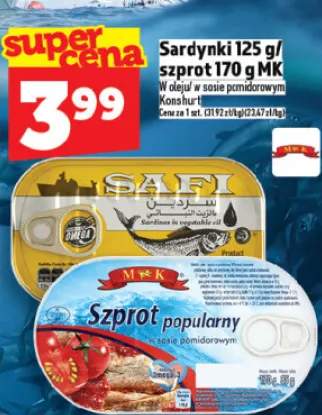 Szprot popularny w oleju pomidorowym