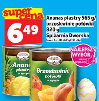 Ananas plastry brzoskwinie połówki