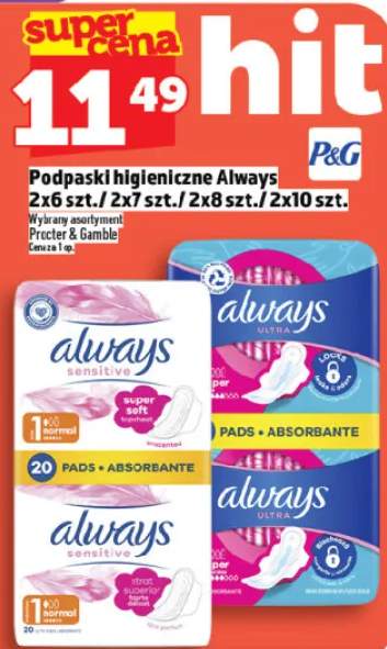 Podpaski higieniczne Always