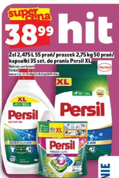 Żel 2,475 L 55 prań / proszek 2,75 kg 50 prań / kapsułki 35 szt. do prania Persil XL
