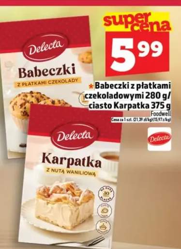 Babeczki z płatkami czekoladowymi 280g / ciasto Karpatka 375g