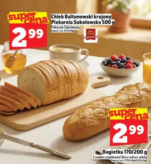 Chleb Bałtonowski krojony Piekarnia Sokołowska 500 g