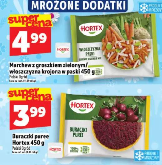 Marchew z groszkiem zielonym/włoszczyzna krojna w paski