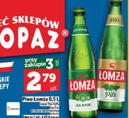 Piwo Łomża Jasne lub Pils