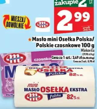 Masło mini Osełka Polska lub Polskie czosnkowe