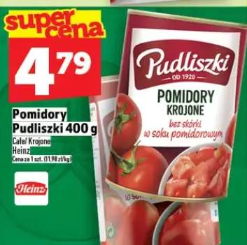 Pomidory Pudliszki krojone bez skórki w soku pomidorowym