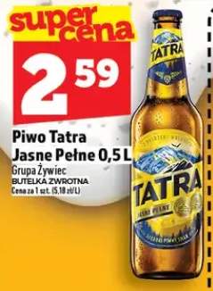 Piwo Tatra Jasne Pełne 0.5l