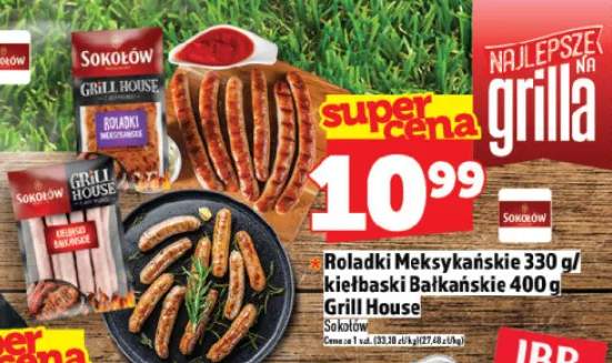 Roladki Meksykańskie 330g / kiełbaski Bałkańskie 400g Grill House