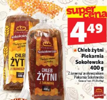 Chleb żytni z żurawiną Piekarnia Sokołowska 400g