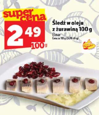 Śledź w oleju z żurawiną 100g