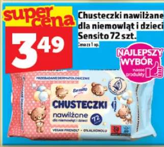 Chusteczki nawilżane dla niemowląt i dzieci Sensito 72 szt.