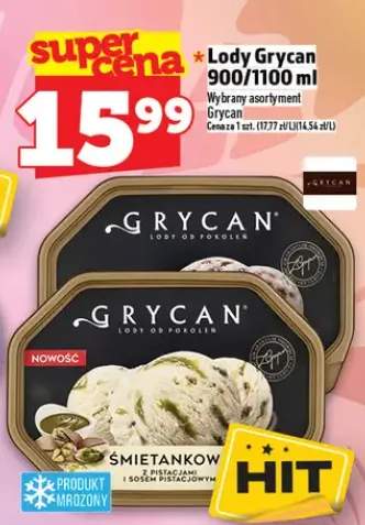 Lody Grycan śmietankowe z pistacjami i sosem pistacjowym