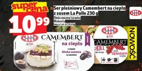 Ser pleśniowy Camembert na ciepło z sosem La Polle śliwka suszona Mlekovita