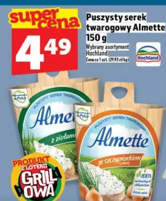 Puszysty serek twarogowy Almette z ziołami Hochland