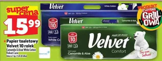 Papier toaletowy Velvet White Cotton 10 rolek