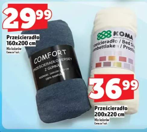 Prześcieradło 160x200cm mix kolorów