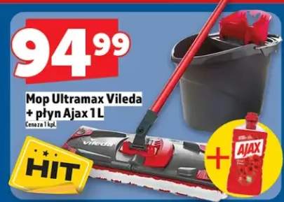 Mop Ultramax Vileda + płyn Ajax
