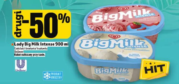 Lody Big Milk Intense truskawka Unilever