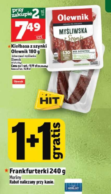 Kiełbasa z szynki jałowcowa myśliwska Olewnik