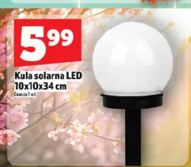 Kula solarna LED 10x10x34cm