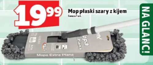 Mop płaski szary z kijem