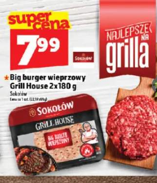 Big burger wieprzowy Grill House Sokołów 2-pak 180g