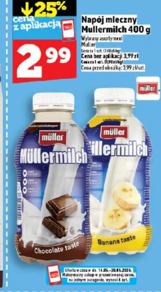 Napój mleczny Mullermilch chocolate taste 400g