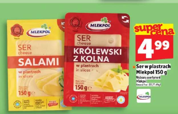 Ser w plastrach Królewski z Kolna Mlekpol