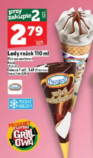 Lody rożek czekoladowy Koral