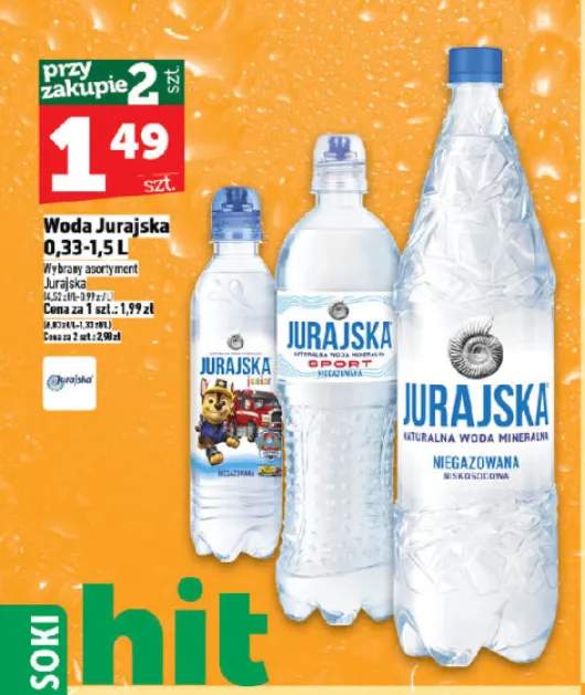 Woda Jurajska niegazowana niskosodowa
