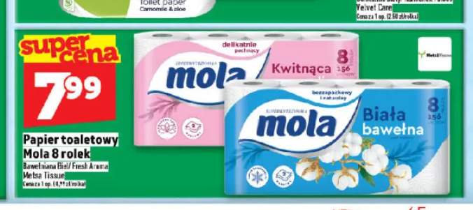 Papier toaletowy Mola Bawełniana Biel