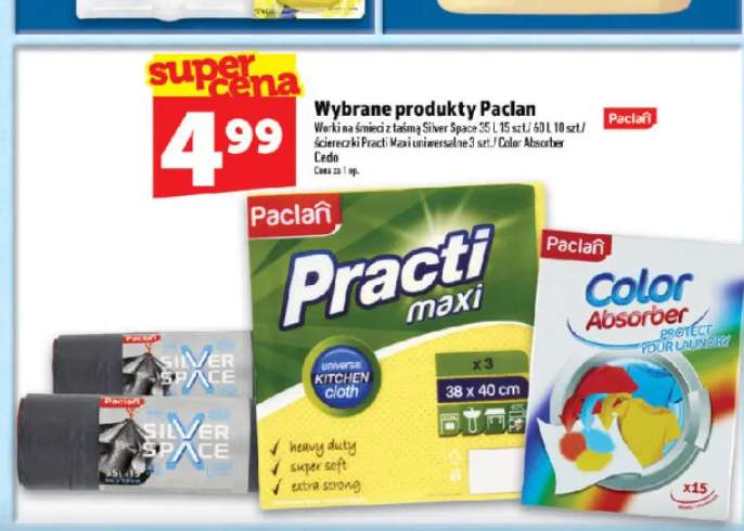 Worki na śmieci z taśmą Silver Space Paclan 35l