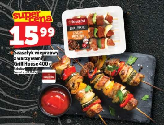 Szaszłyk wieprzowy z warzywami Grill House Sokołów