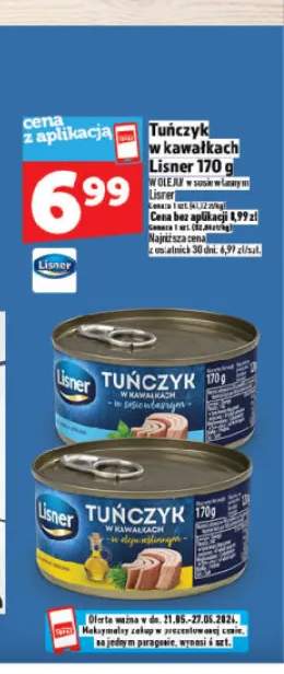 Tuńczyk w kawałkach w oleju Lisner