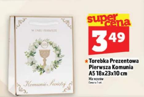 Torebka Prezentowa Pierwsza Komunia A5 18x23x10cm
