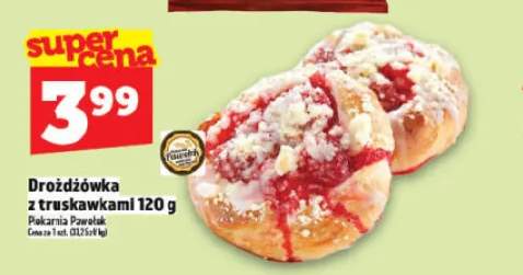 Drożdżówka z truskawkami Piekarnia Pawełek