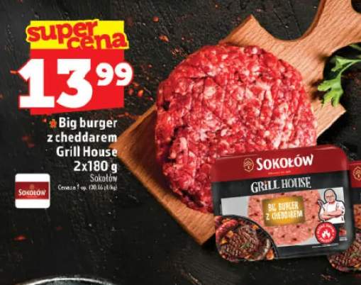 Big burger z cheddarem Grill House Sokołów 2-pak 180g